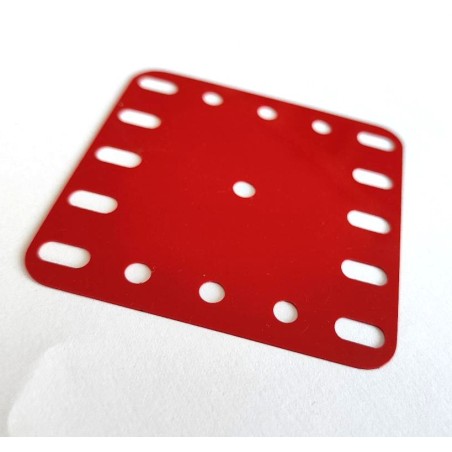 Plaque plastique Meccano 5x5 trous rouge
