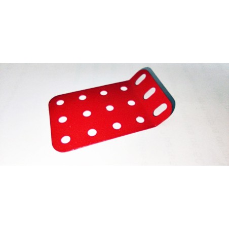 Plaque rigide Meccano 5 x 3 trous à 135° rouge mat