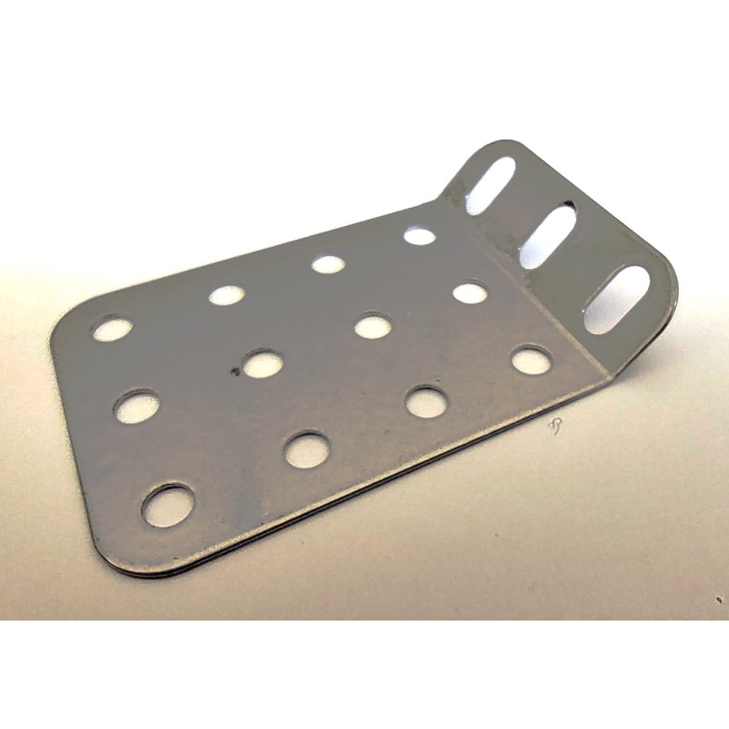 Plaque rigide Meccano 5 x 3 trous à 135° gris argent