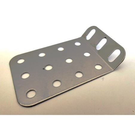 Plaque rigide Meccano 5 x 3 trous à 135° gris argent