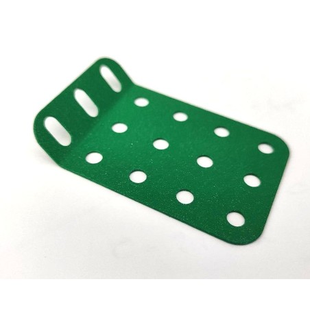 Plaque rigide Meccano 5 x 3 trous à 135° vert pailleté