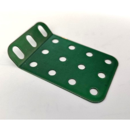 Plaque rigide Meccano 5 x 3 trous à 135° vert nacré