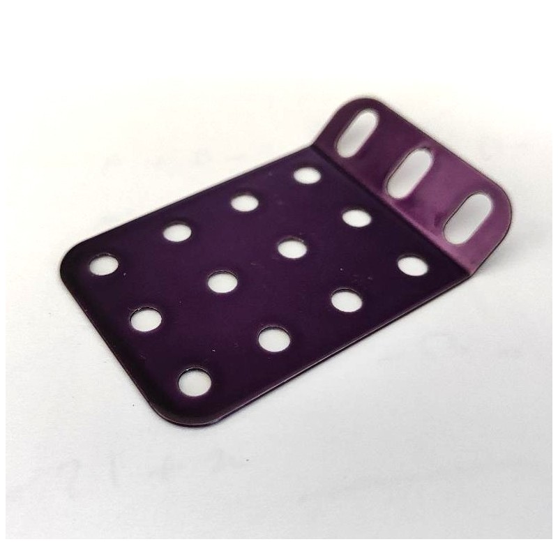 Plaque rigide Meccano 5 x 3 trous à 135° violet nacré