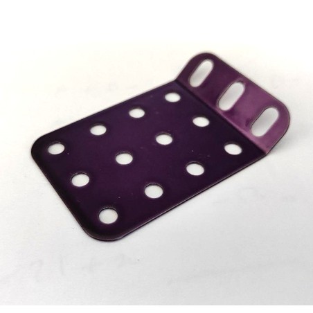 Plaque rigide Meccano 5 x 3 trous à 135° violet nacré
