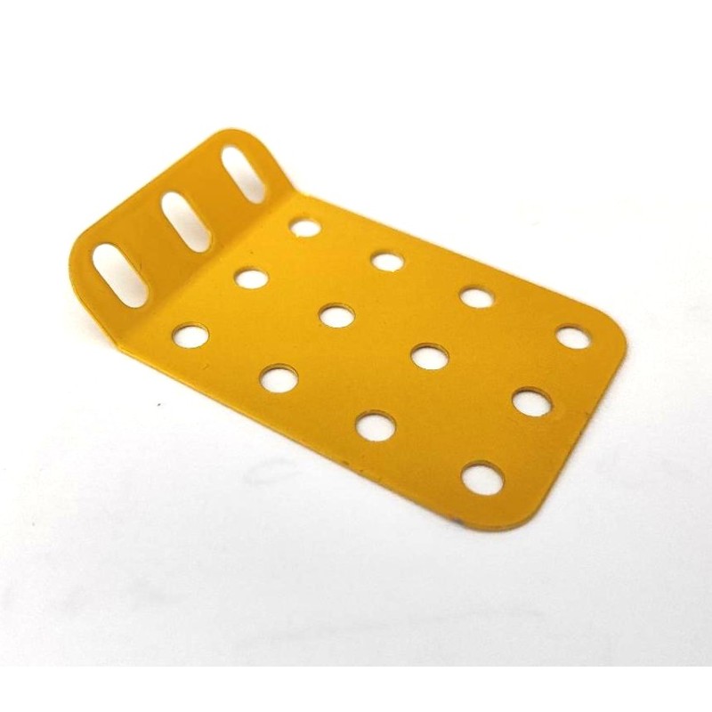 Plaque rigide Meccano 5 x 3 trous à 135° jaune