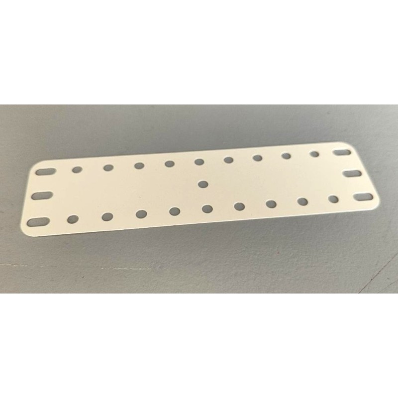 Plaque plastique Meccano 11x3 trous blanc cassé