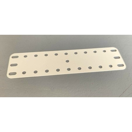 Plaque plastique Meccano 11x3 trous blanc cassé