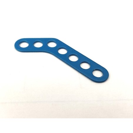 Gousset étroit double perforation, Meccano 135° 7 trous bleu