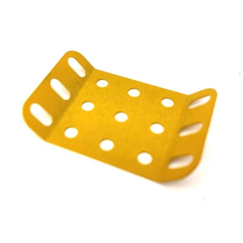 Plaque rigide Meccano 5 x 3 trous à 135° jaune mat