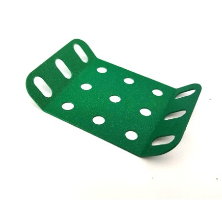 Plaque rigide Meccano 5 x 3 trous à 135° vert pailleté