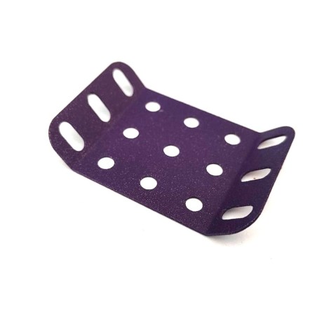 Plaque rigide Meccano 5 x 3 trous à 135° violet pailleté