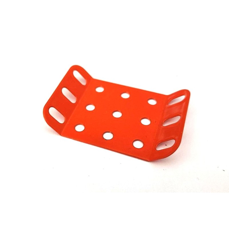Plaque rigide Meccano 5 x 3 trous à 135° orange