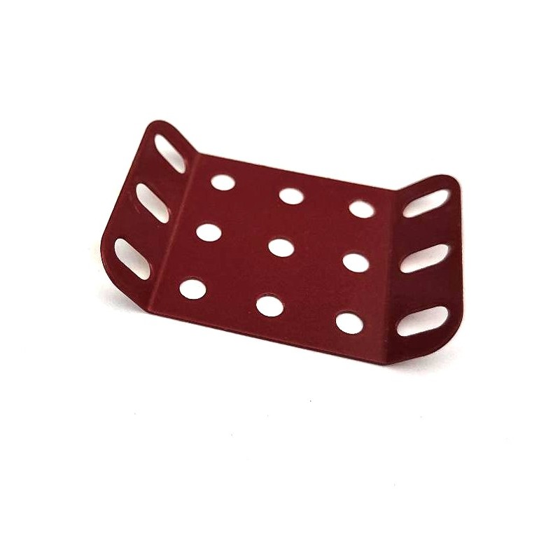 Plaque rigide Meccano 5 x 3 trous à 135° rouge brun