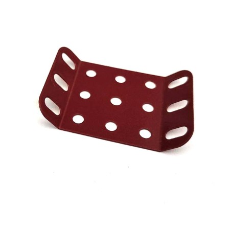 Plaque rigide Meccano 5 x 3 trous à 135° rouge brun
