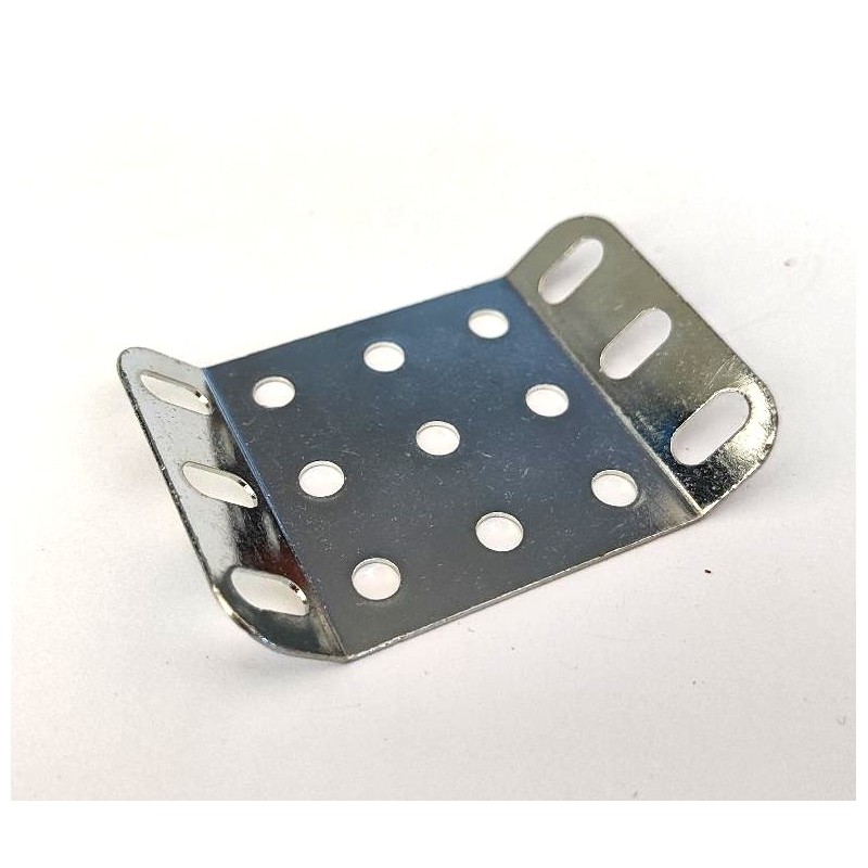 Plaque rigide Meccano 5 x 3 trous à 135° zinguée