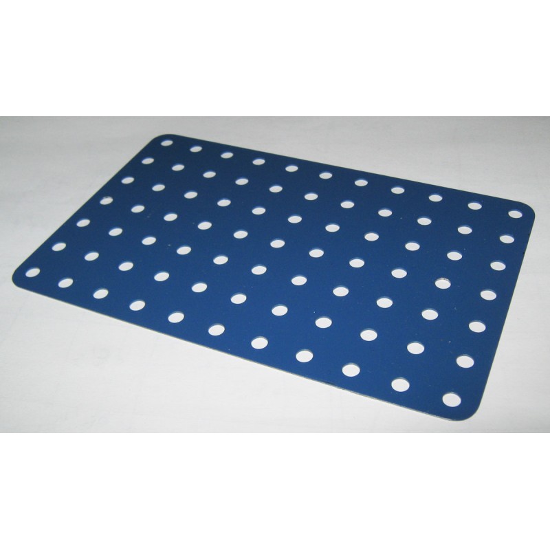 Plaque Meccano sans rebord 11 x 7 trous bleue