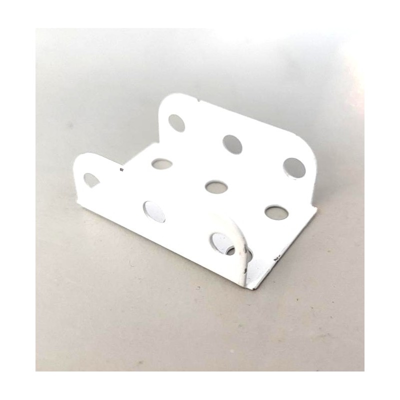 Plaque Meccano à rebords 3 x 2 trous blanche