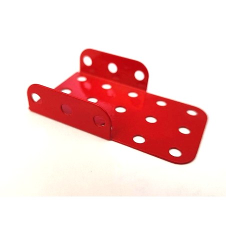 Plaque Meccano à demi rebords rouge