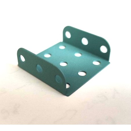 Plaque à rebords Meccano 3 x 3 trous bleu pailleté