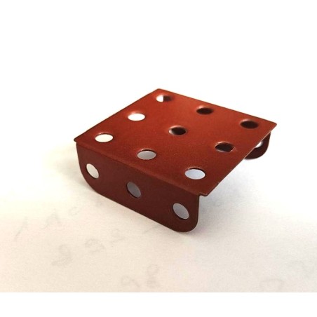 Plaque à rebords Meccano 3 x 3 trous marron