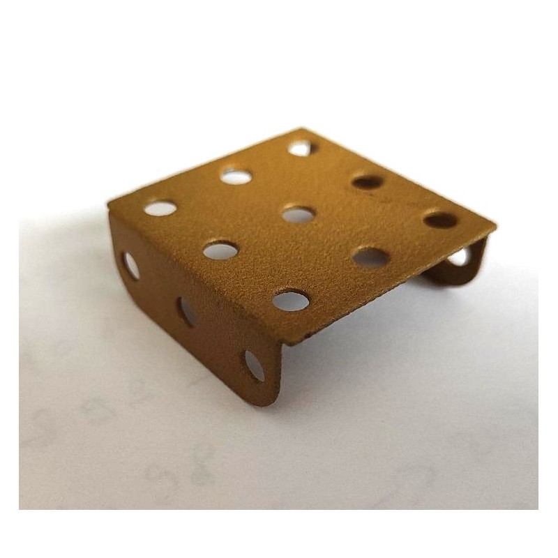 Plaque à rebords Meccano 3 x 3 trous chamois