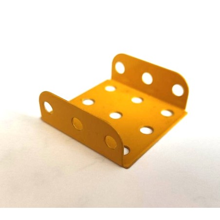 Plaque à rebords Meccano 3 x 3 trous jaune