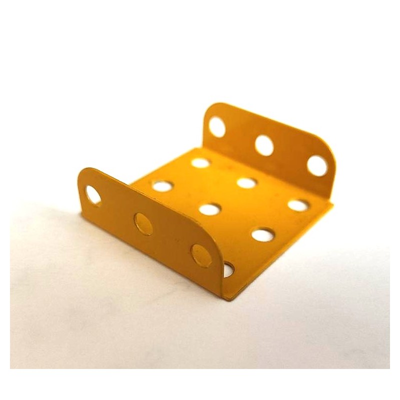 Plaque à rebords Meccano 3 x 3 trous jaune