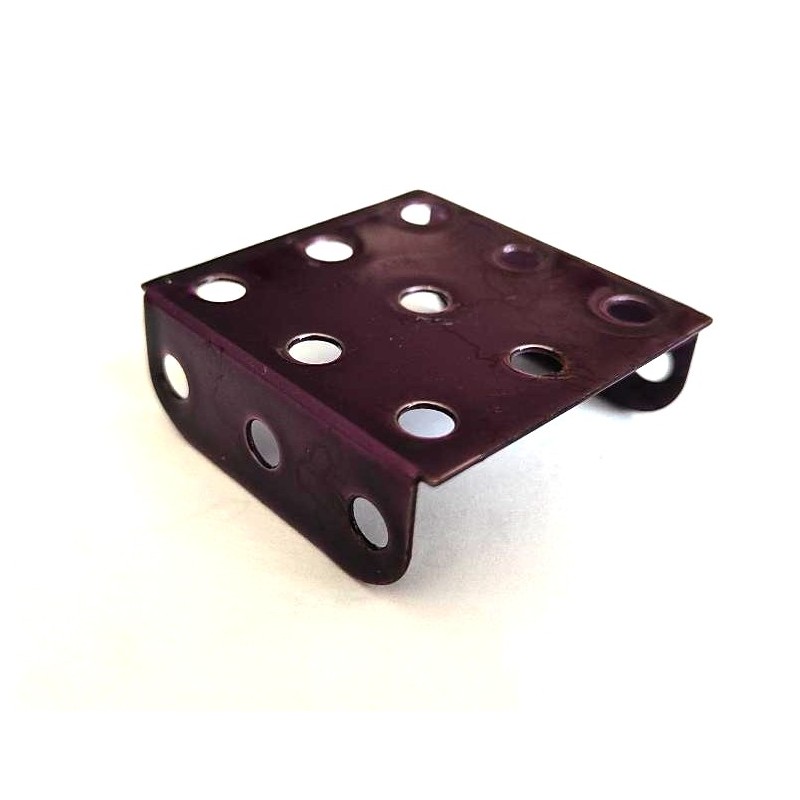 Plaque à rebords Meccano 3 x 3 trous violet nacré
