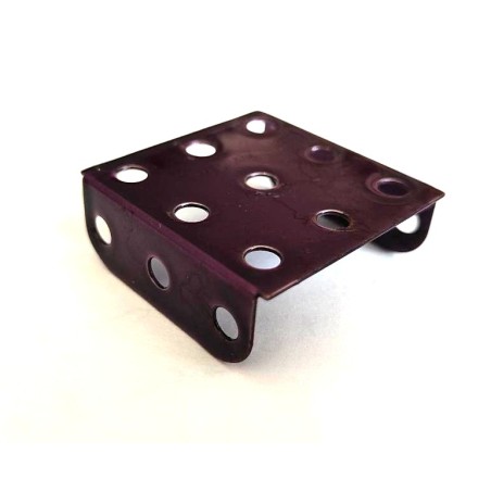 Plaque à rebords Meccano 3 x 3 trous violet nacré