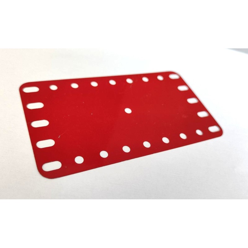 Plaque flexible Meccano 9x5 trous rouge vif
