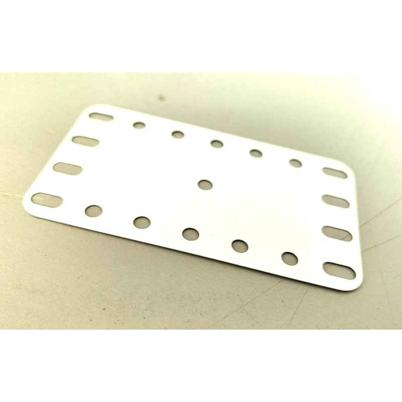 Plaque flexible Meccano de 4 x 7 trous blanche