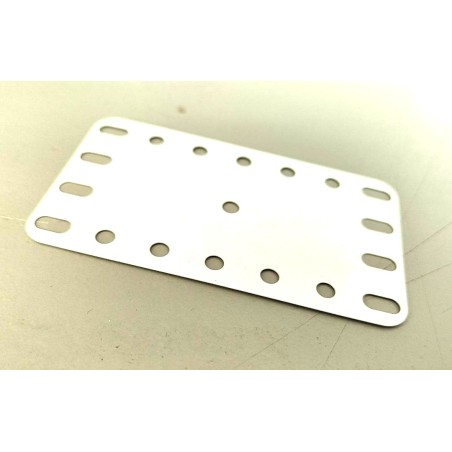 Plaque flexible Meccano de 4 x 7 trous blanche