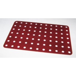 Plaque Meccano sans rebord 11 x 7 trous rouge