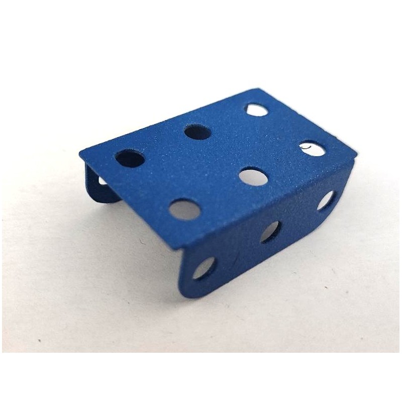 Plaque Meccano à rebords 3 x 2 trous bleu pailleté