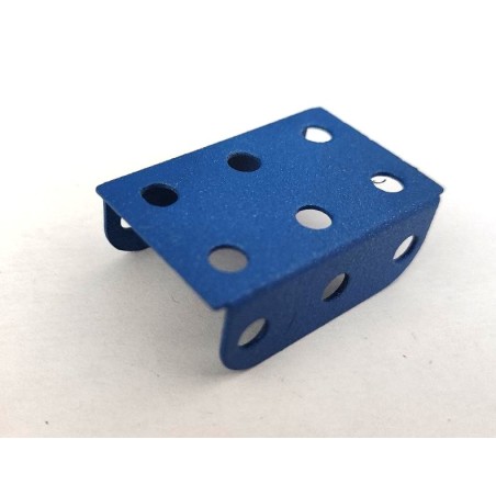 Plaque Meccano à rebords 3 x 2 trous bleu pailleté