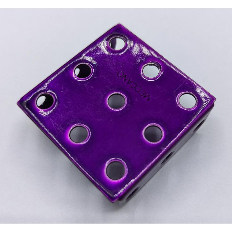 Plaque à rebords Meccano 3 x 3 trous violet nacré