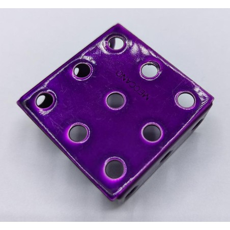 Plaque à rebords Meccano 3 x 3 trous violet nacré