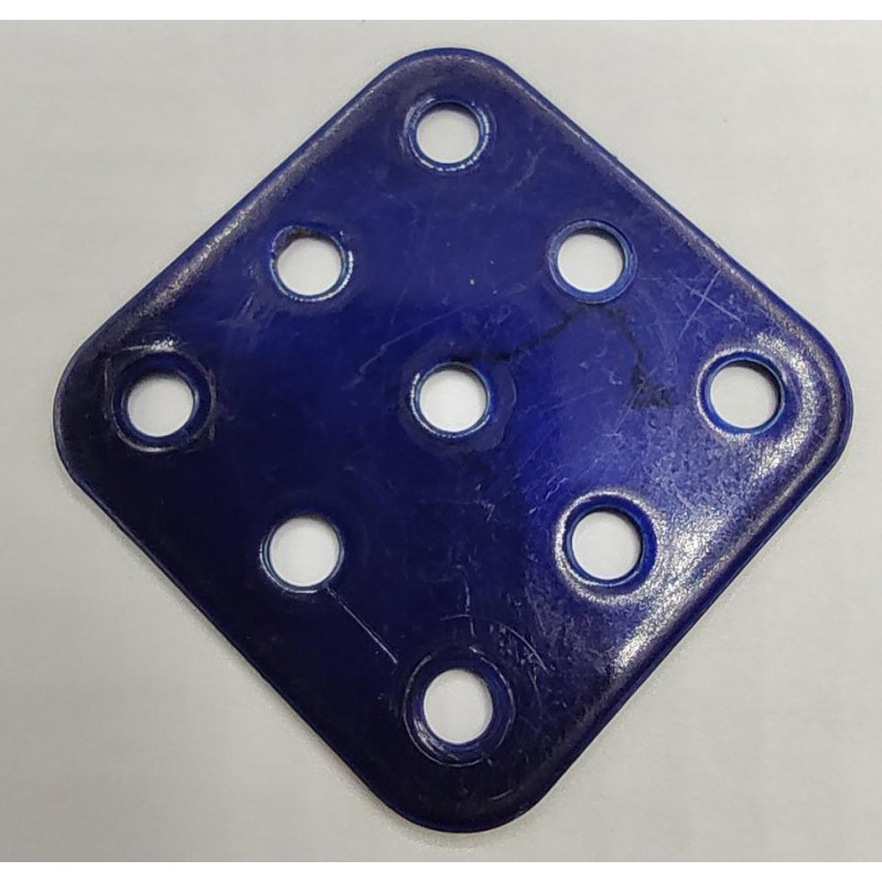 Plaque Meccano rigide 3 x 3 trous violet nacré