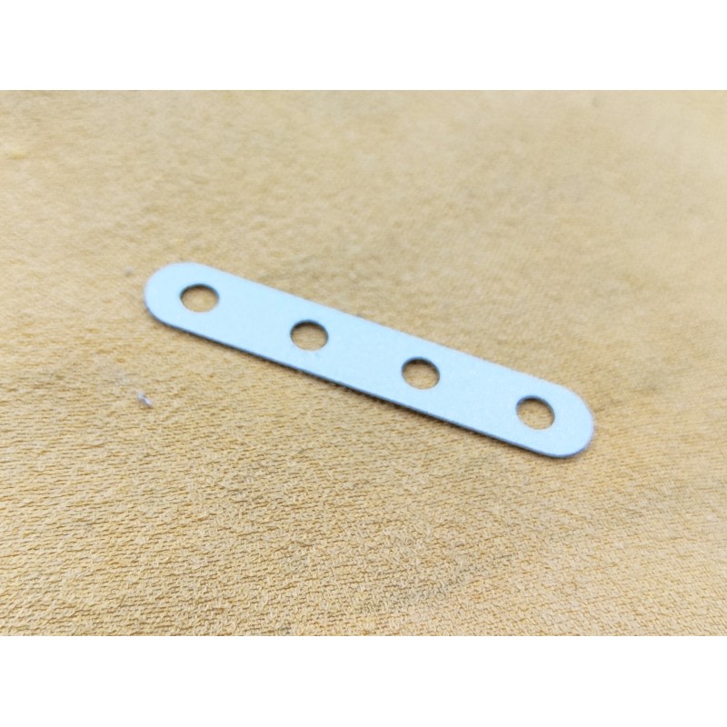Bande étroite Meccano 4 trous blanc pailleté