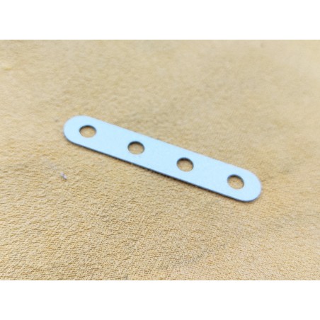 Bande étroite Meccano 4 trous blanc pailleté