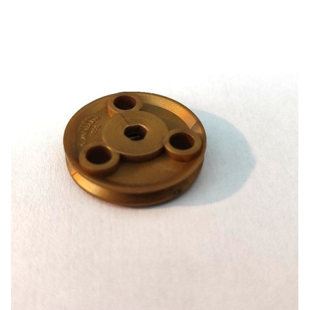 Poulie Meccano plastique 25 mm à trous cuivre sans moyeu 3 pans