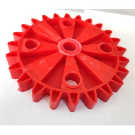 Roue dentée plastique Meccano rouge 24 dents