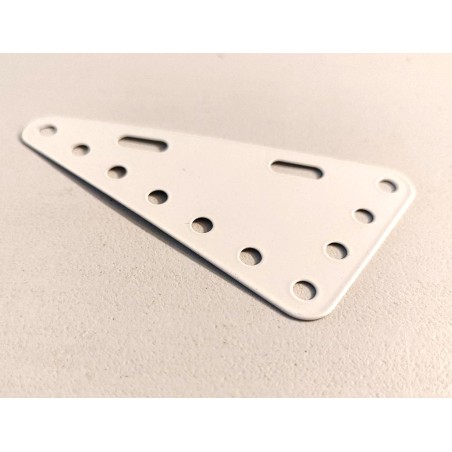 Plaque flexible triangulaire Meccano 7 x 4 trous blanc laiteux