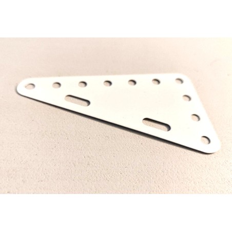 Plaque flexible triangulaire Meccano 7 x 4 trous blanche