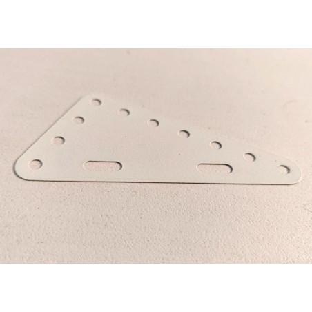 Plaque flexible triangulaire Meccano 7 x 4 trous blanc cassé