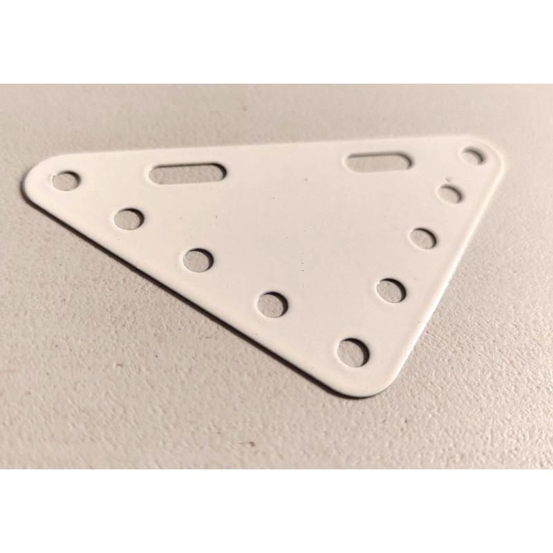 Plaque flexible triangulaire Meccano 5x5 trous blanche