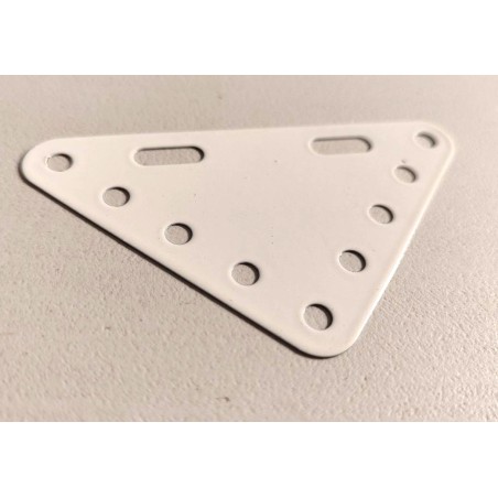 Plaque flexible triangulaire Meccano 5x5 trous blanche