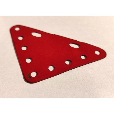 Plaque flexible triangulaire Meccano 5x5 trous rouge