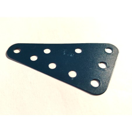 Plaque flexible triangulaire Meccano 5x3 trous bleu nuit