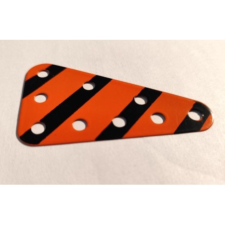 Plaque flexible triangulaire Meccano 5x3 trous orange et noir